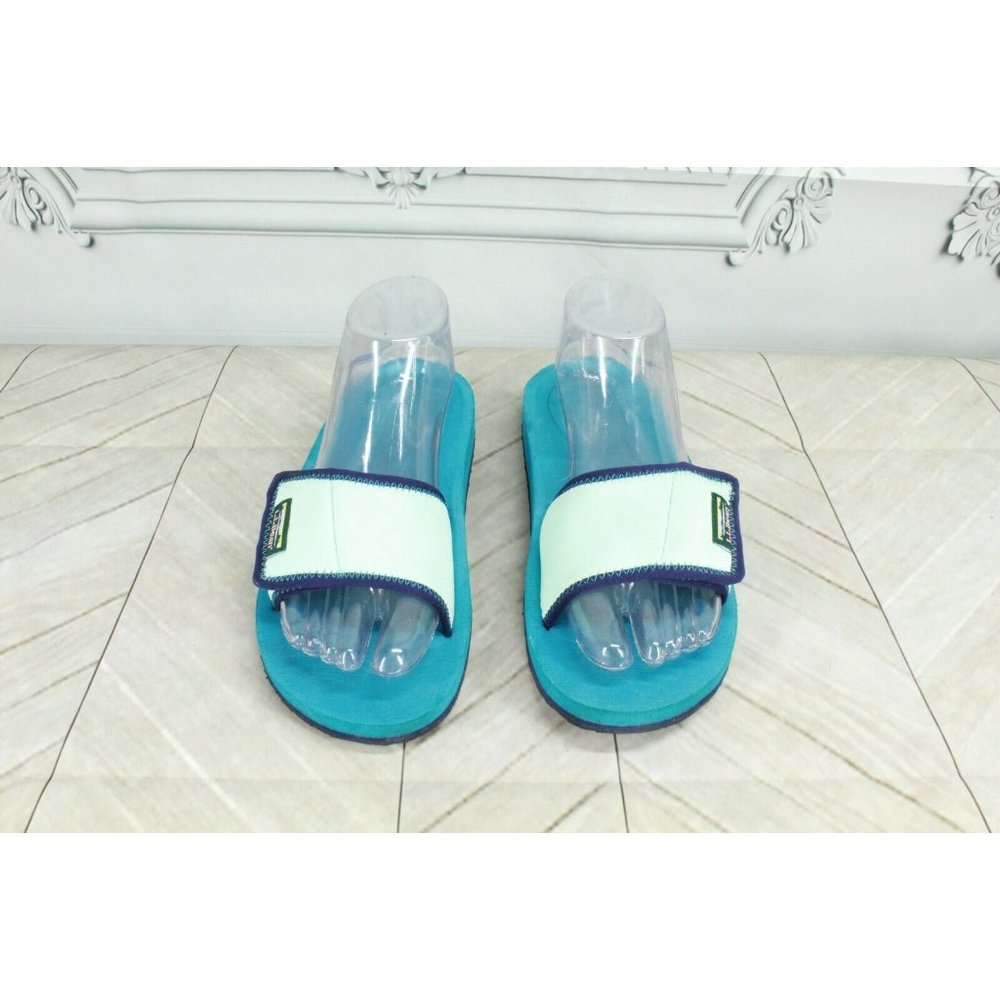 LL Bean Teal Canvas Adjustable Strap Slide Sandal Size 5 - Picture 5 of 8